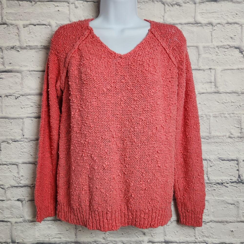 Sonoma Sweater Womens Size Medium Pullover V Neck Coral Color